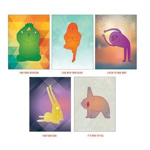 YOGI MONSTER MANTRAS - SET OF 5 CARDS